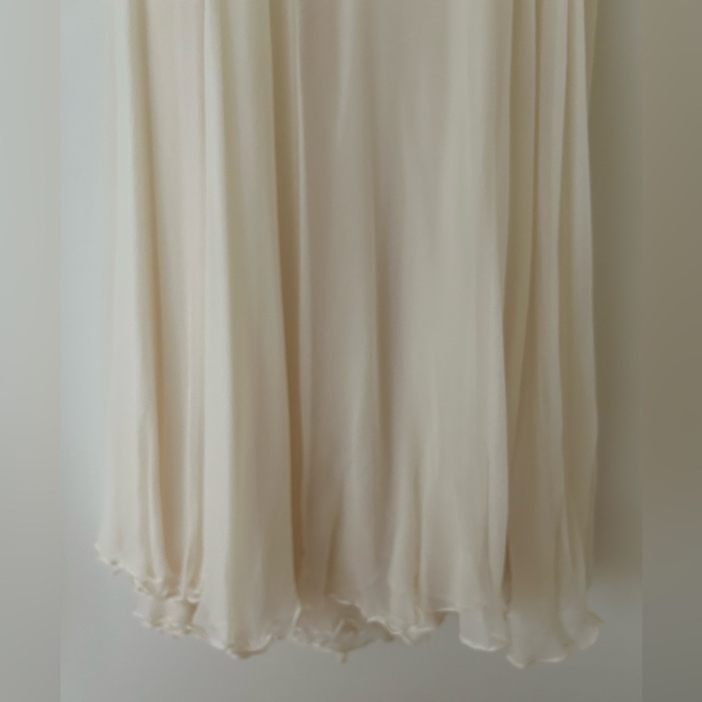 *SOLD* Vintage Cream Chiffon Maxi Skirt with Matching Faux Pearl Scarf - Picture 5 of 14